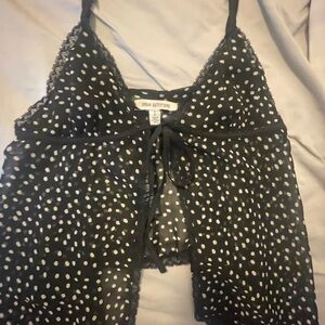 Urban Outfitters Black Polka Dot Top